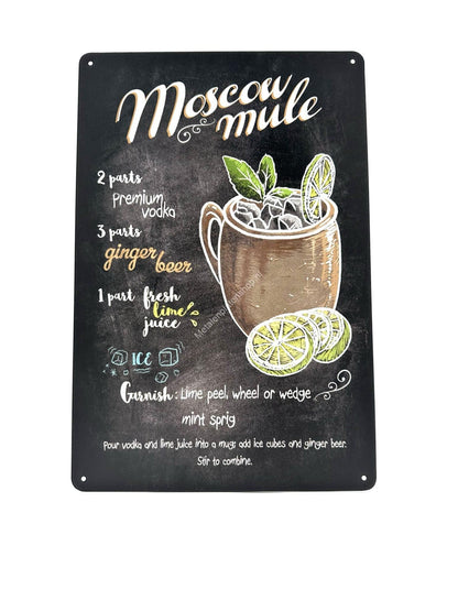 Wandschild aus Metall – Moscow Mule – Tafel