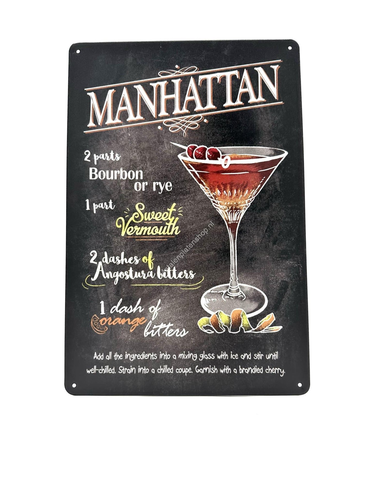 Metal Wall Sign - Manhattan - Chalkboard