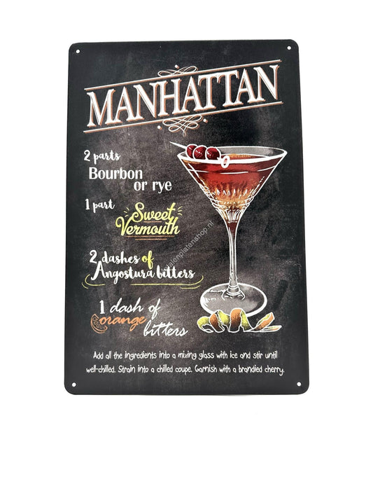 Metal Wall Sign - Manhattan - Chalkboard