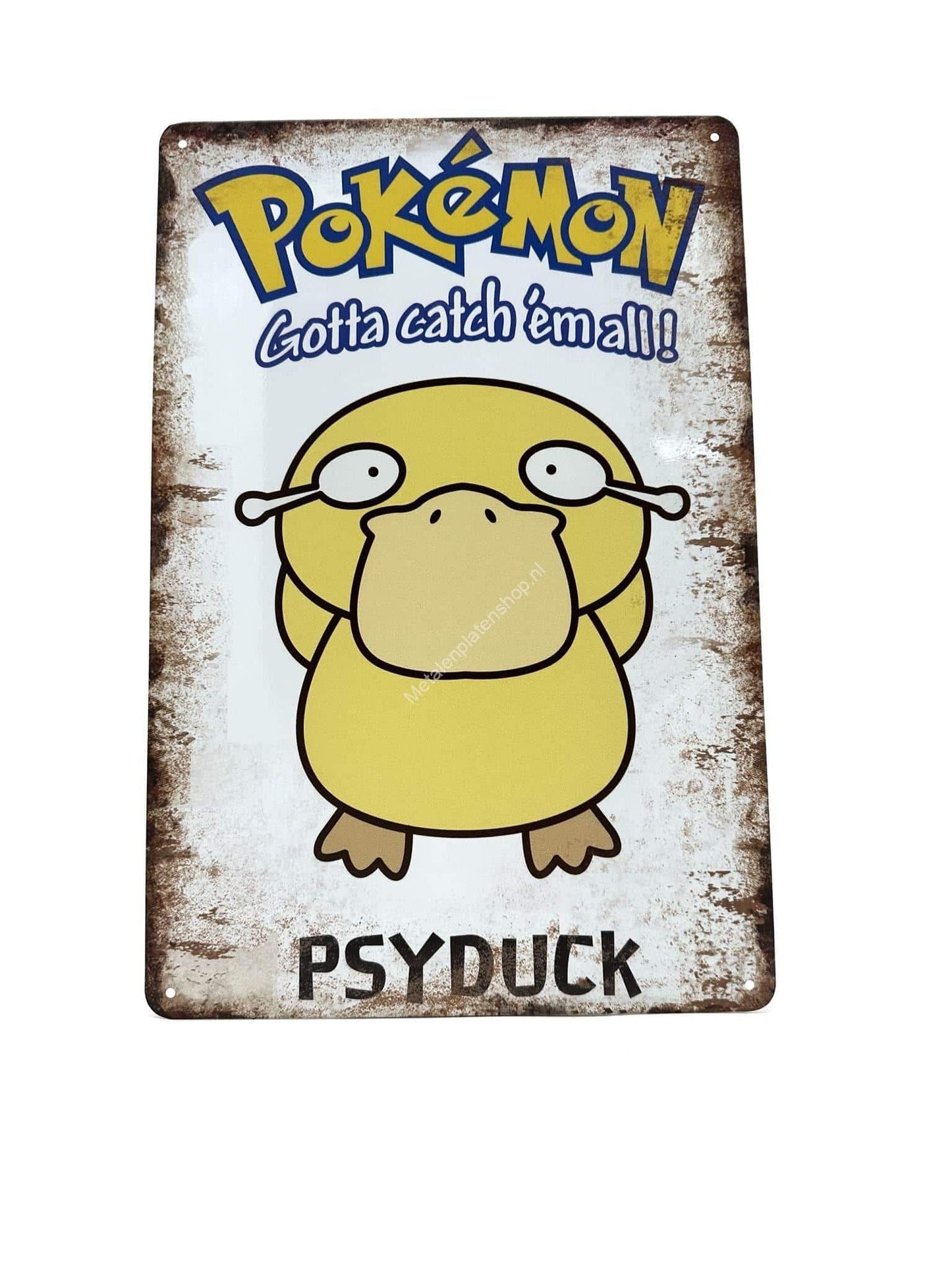 Metalen Wandbord - Pokemon - Gotta catch ém all! - Psyduck