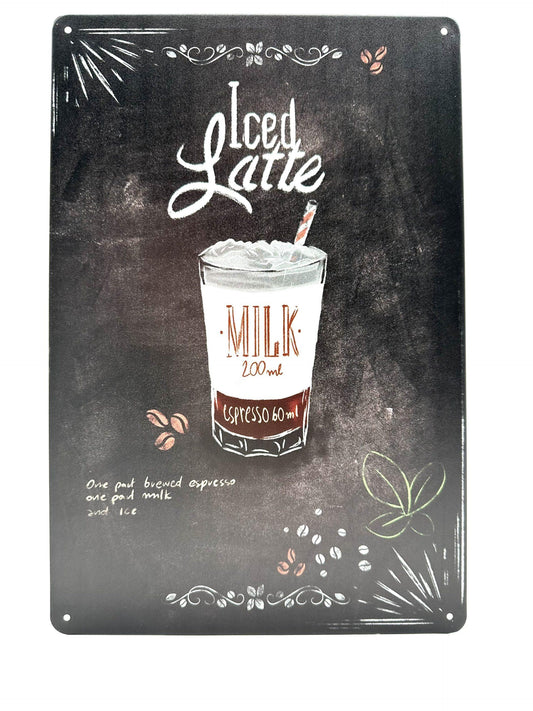 Metalen Wandbord - Iced Latte