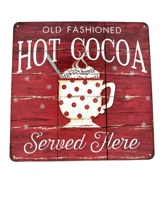 Metalen Wandbord - Hot Cocoa