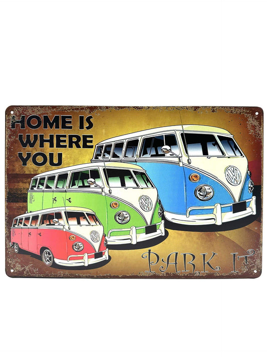 Metalen Wandbord - Home is where you park it