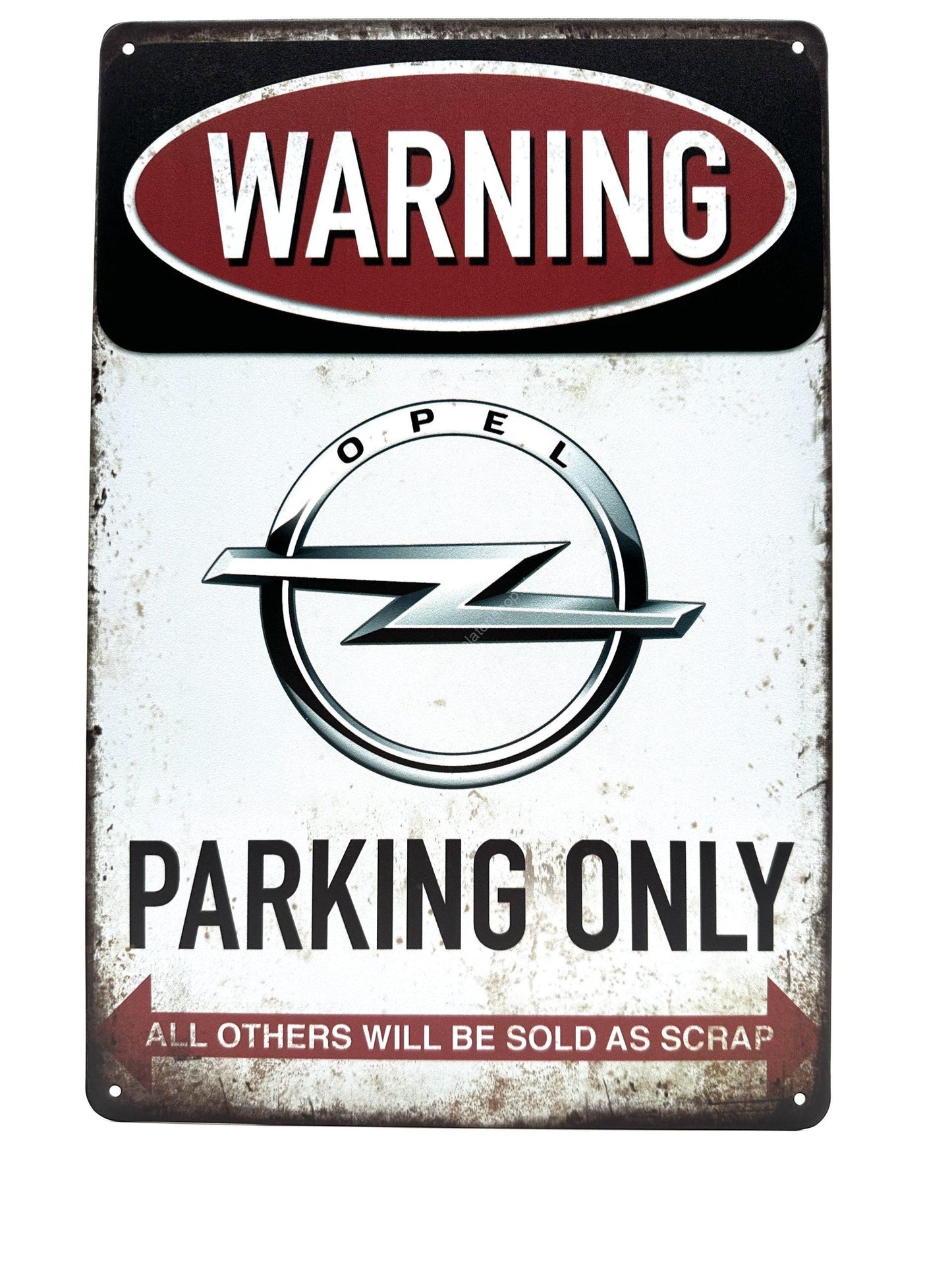 Metalen Wandbord - Warning Opel Parking Only