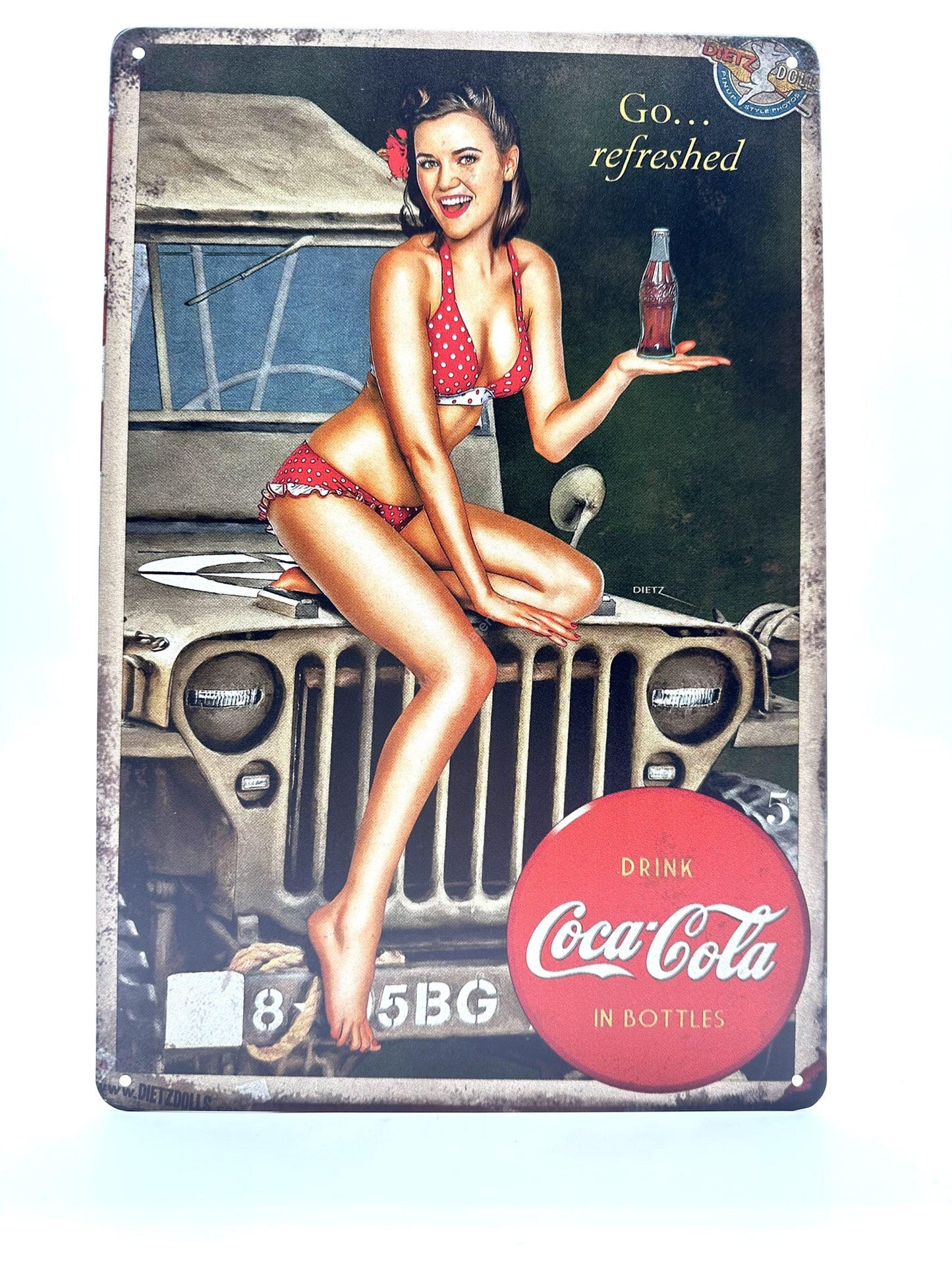 Metalen Wandbord - Woman Coca-Cola