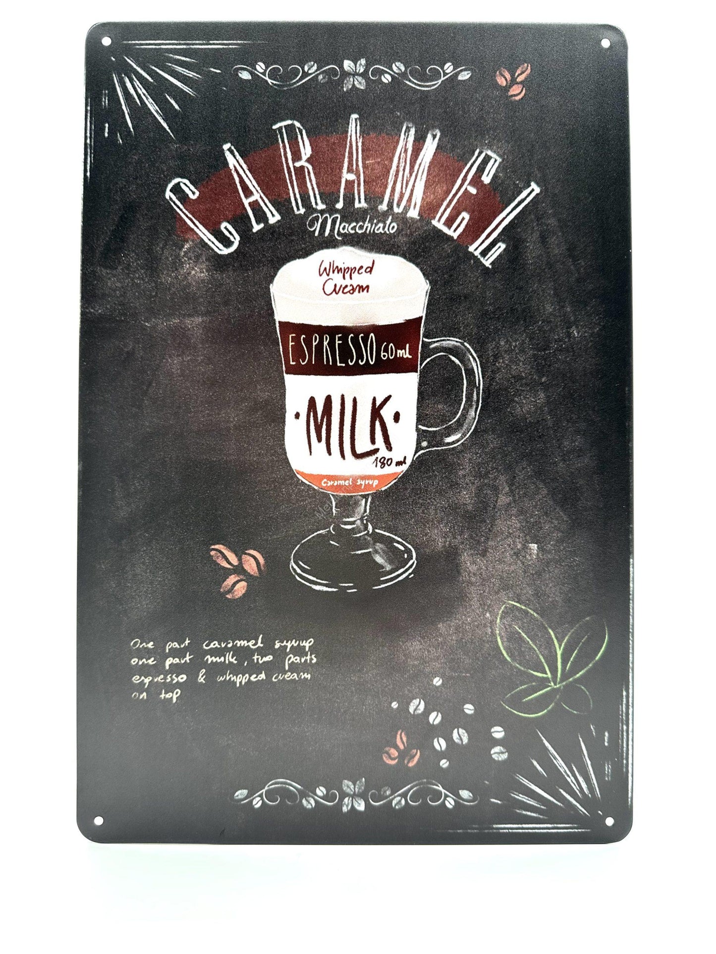 Metalen Wandbord - Caramel Espresso Milk