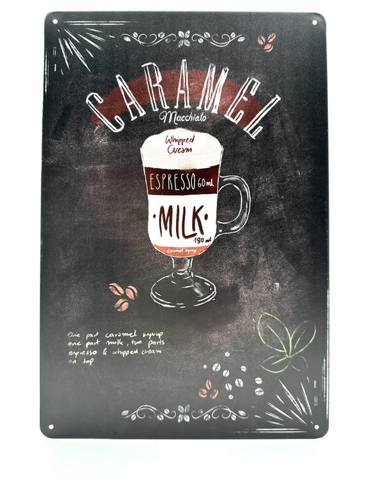 Metal Wall Sign - Caramel Espresso Milk