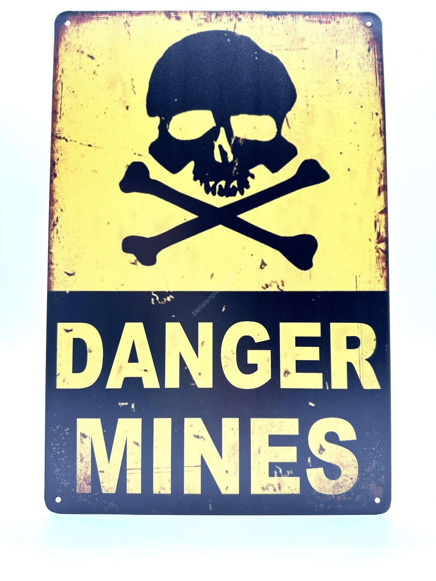 Metalen Wandbord - Danger Mines