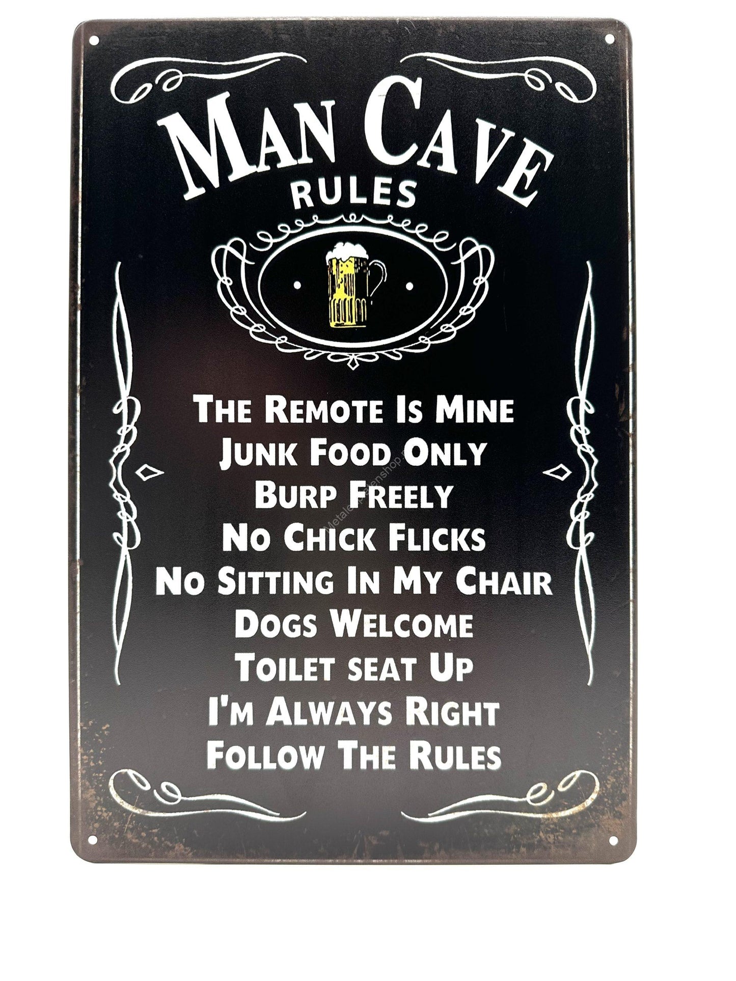 Metalen Wandbord - Mancave Rules