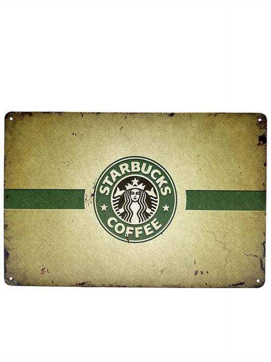 Metalen Wandbord - Starbucks Koffie