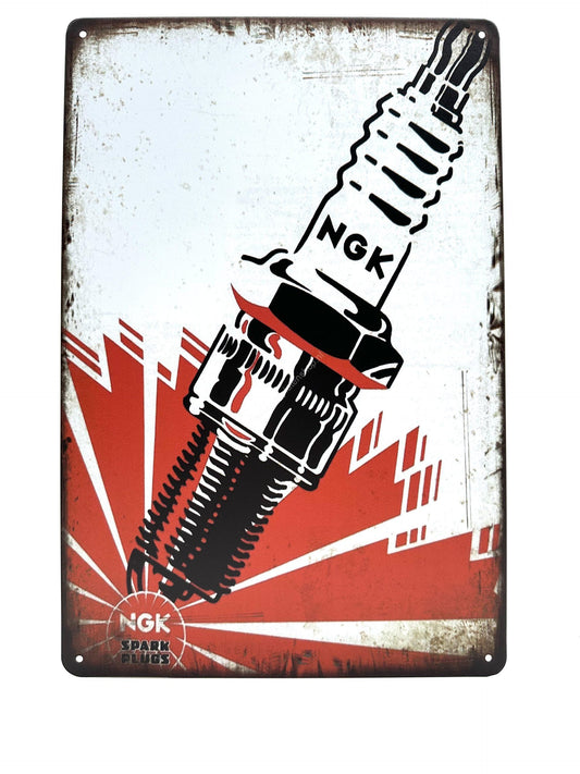 Metal Wall Sign - Spark Plug - NGK