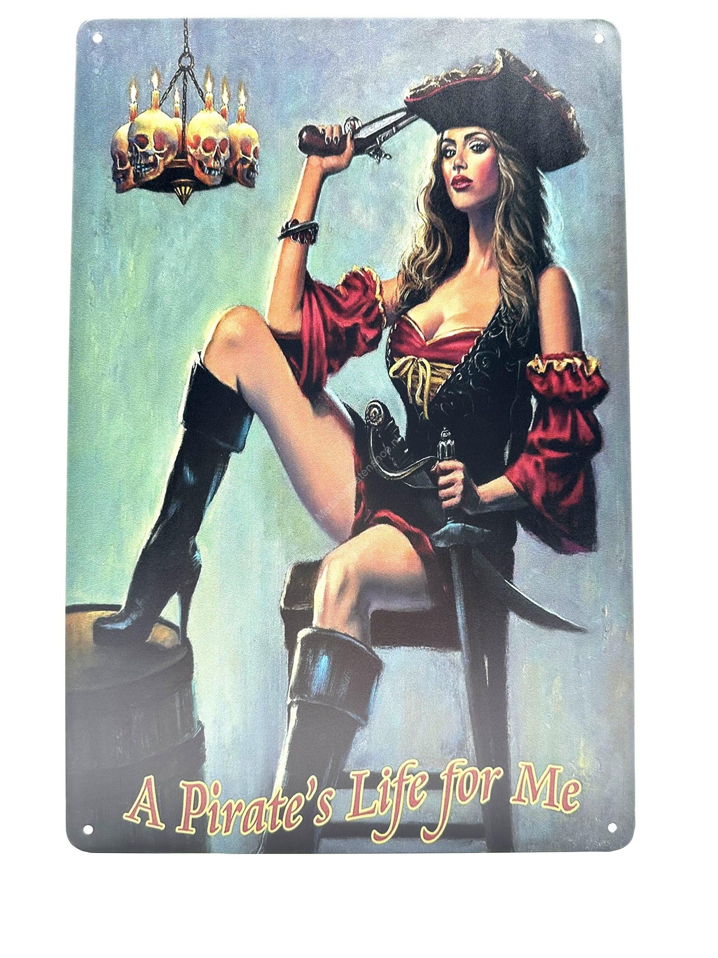 Metalen Wandbord - Vrouw Captain Morgan