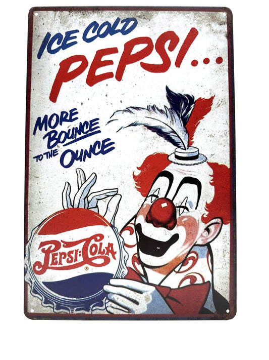 Metal Wall Sign - Ice Cold Pepsi - More Bounce to the Ounce