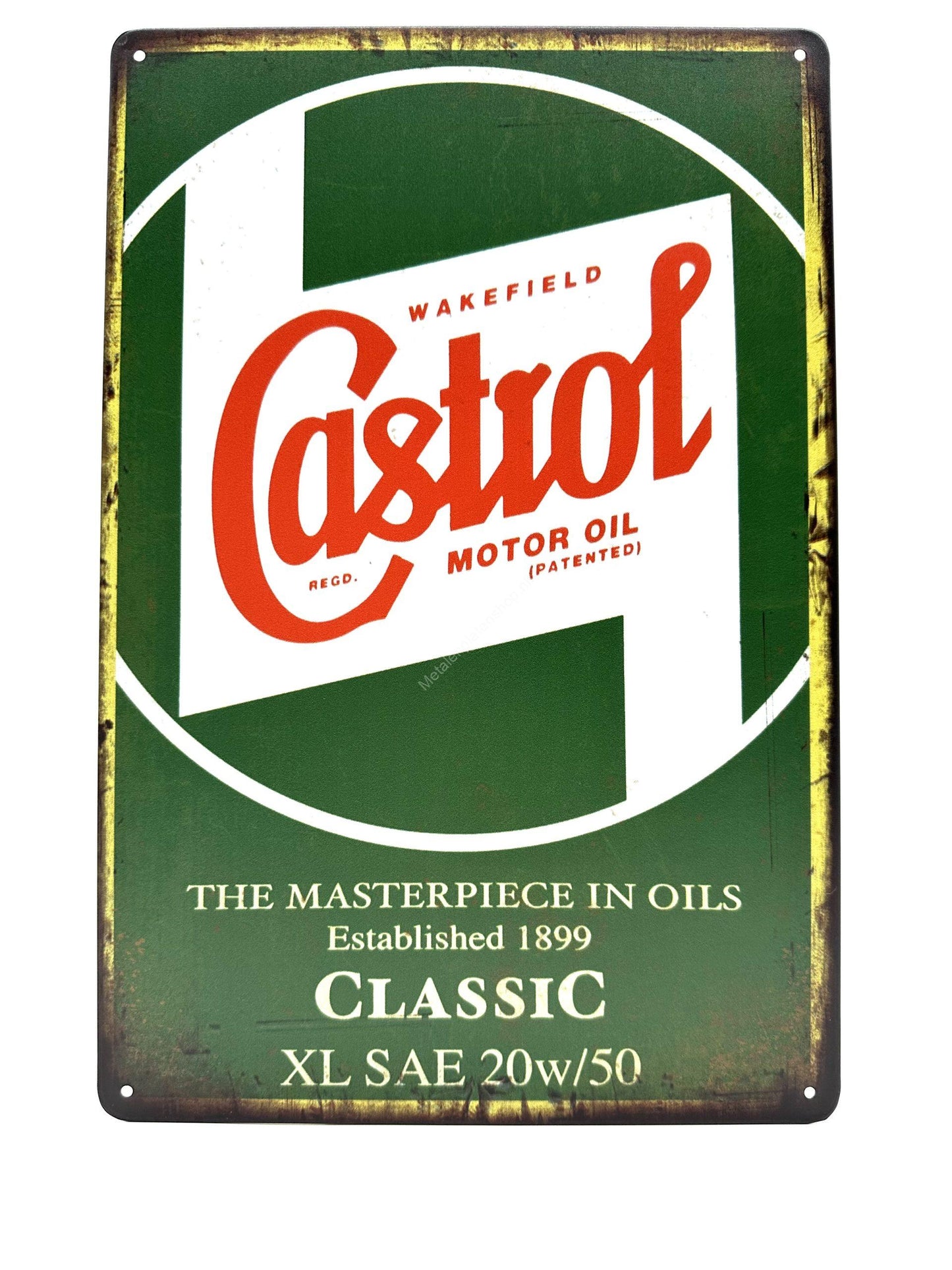 Metalen Wandbord - Wakefield Castrol Motor Oil