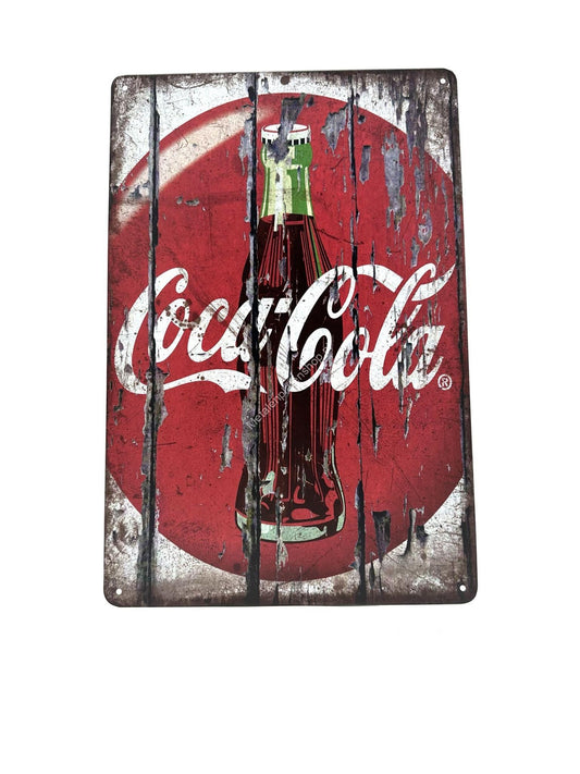 Metalen Wandbord - Coca Cola Vintage Bottle