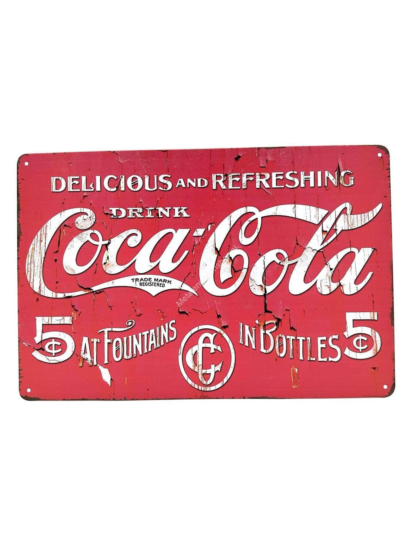 Metal Wall Sign - Delicious and Refreshing - Drink Coca Cola