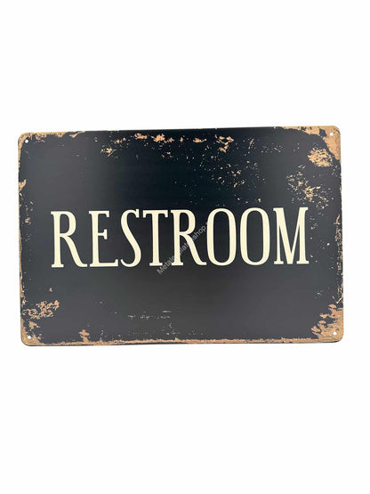 Metalen Wandbord - Restroom - Toiletten