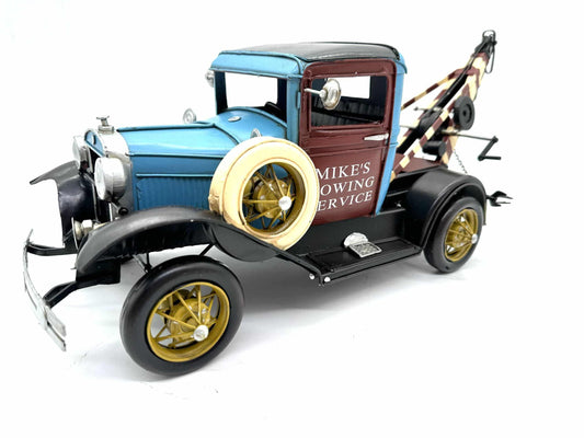 Oldtimer Wegsleepdienst - Metalen Voertuigen Decoratie - 41cm