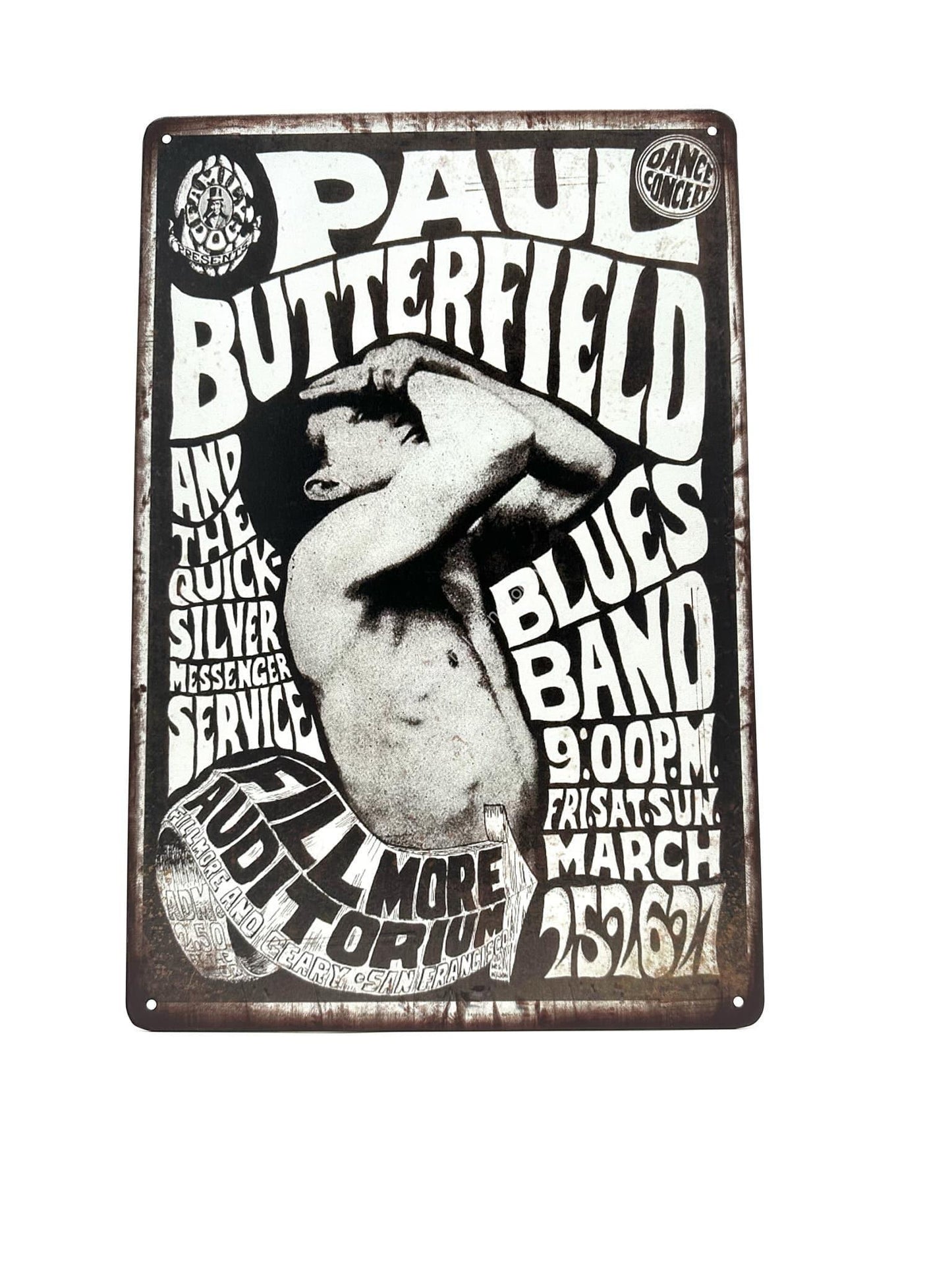 Wandschild aus Metall – Paul Butterfield und der Quicksilver Messenger Service – Musik