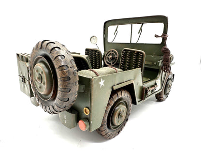 Army JEEP – Fahrzeugdekoration aus Metall – 38 cm