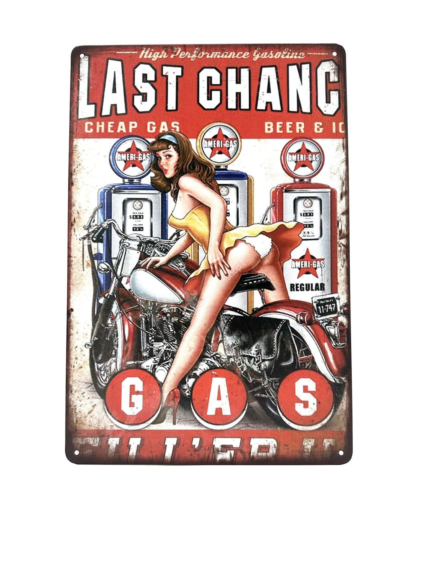 Metalen Wandbord - Last Chance Gas Station