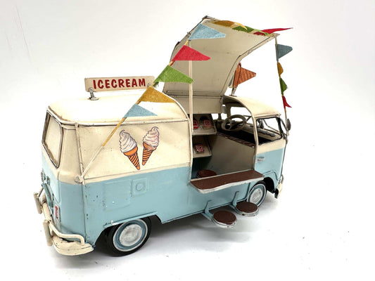 Volkswagen Transporter Ice Cream Truck - Metal Vehicle Decoration - 26cm