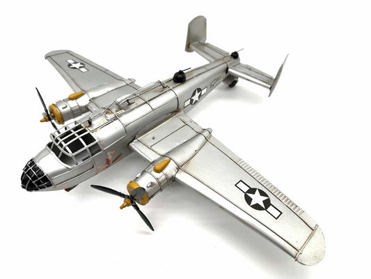 B-25 Bomberflugzeug – Fahrzeugdekoration aus Metall – 32 x 43 cm