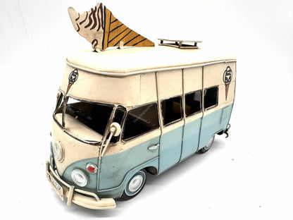 Volkswagen Transporter Ice Cream Stand - Metal Vehicle Decoration - 27cm