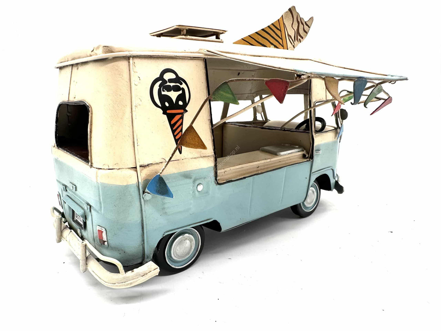 Volkswagen Transporter Ice Cream Stand - Metal Vehicle Decoration - 27cm