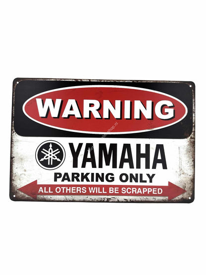 Metal Wall Sign - YAMAHA Parking Only - Pakeren