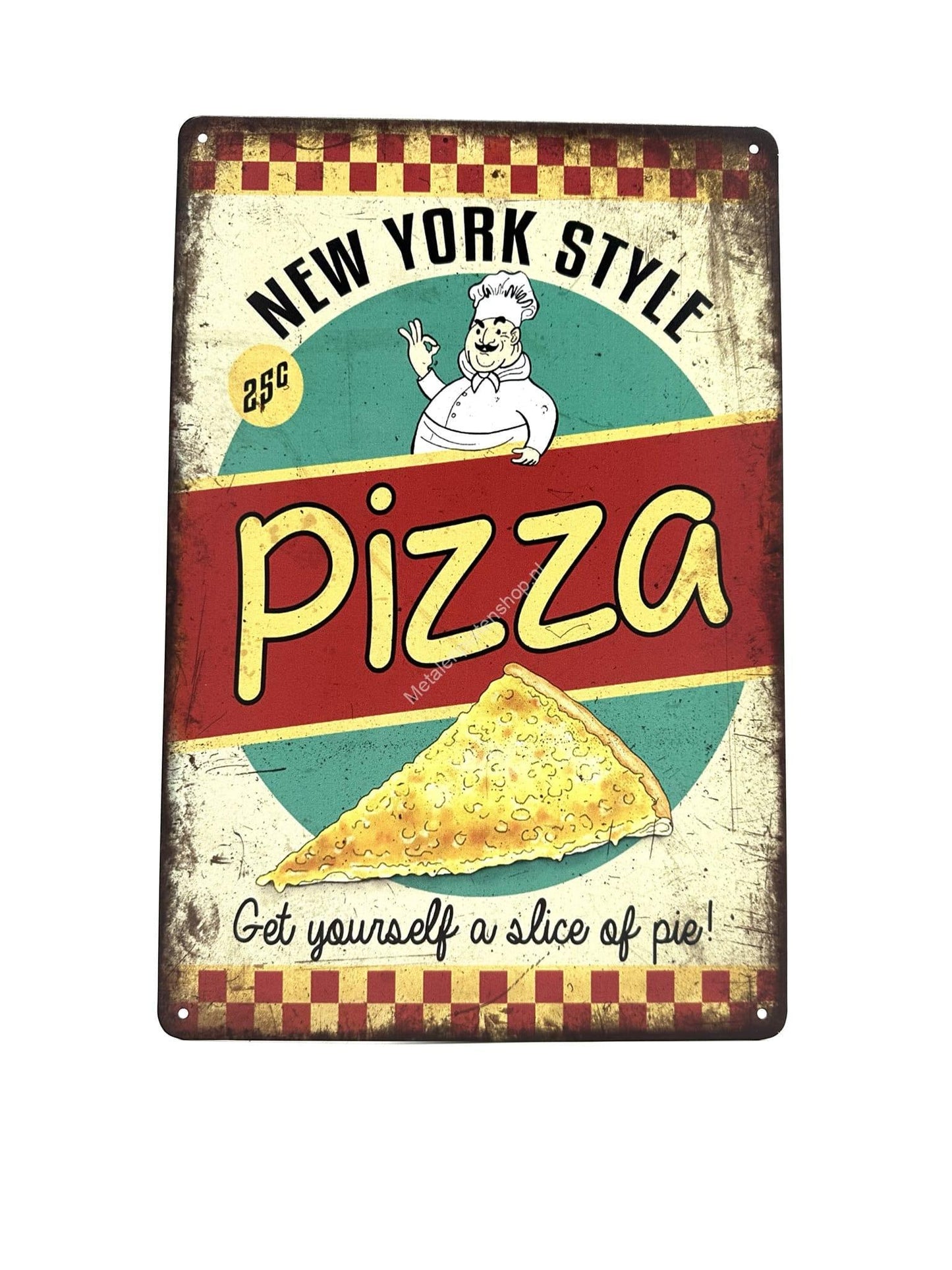 Metalen Wandbord - New York Style Pizza