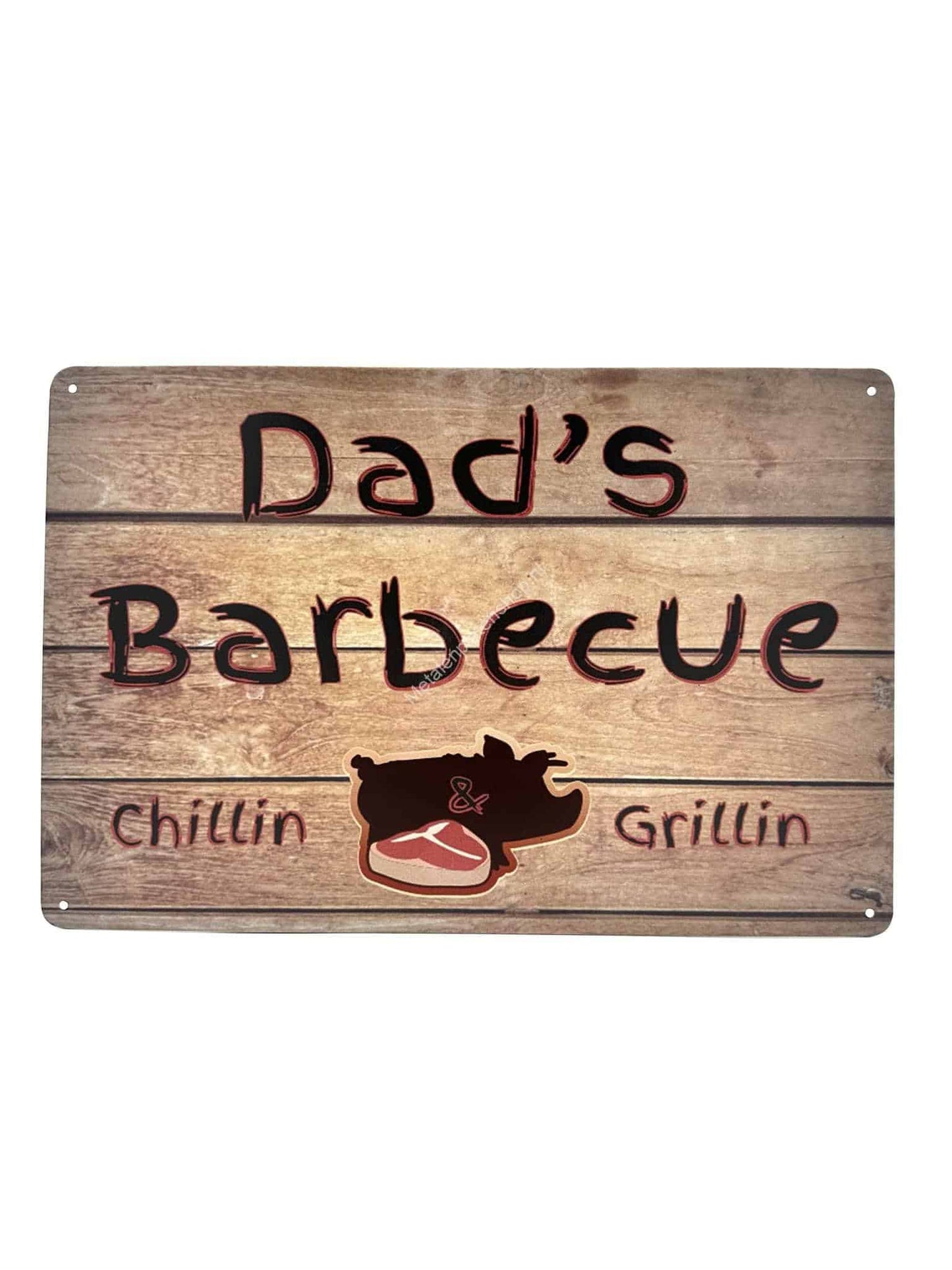 Metalen Wandbord - Dad's Barbecue - Chillin Grillin - BBQ