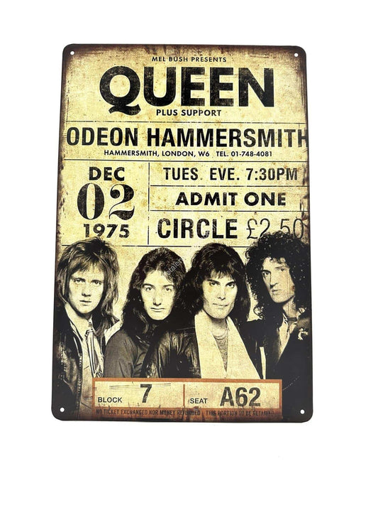 Metal Wall Sign - Queen Odeon Hammersmith - Music