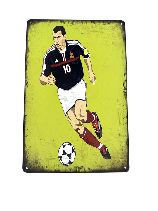 Metal Wall Sign - Zidane - Icon - Football