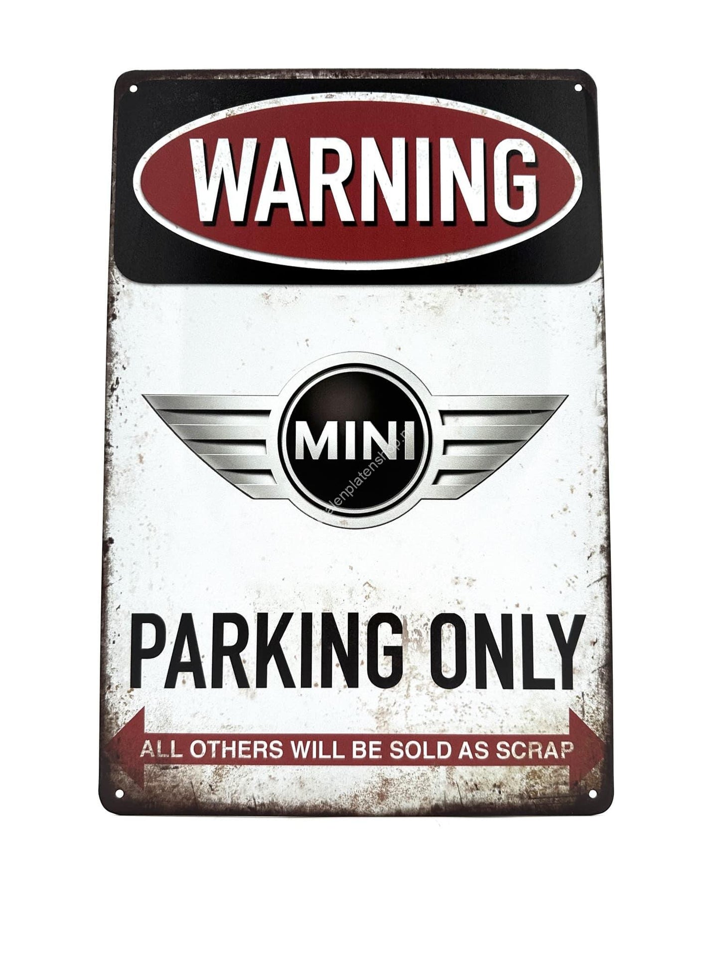 Wandschild aus Metall – MINI Parking Only – Parken