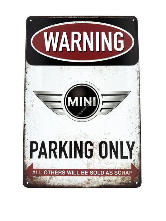 Metalen Wandbord - MINI Parking Only - parkeren