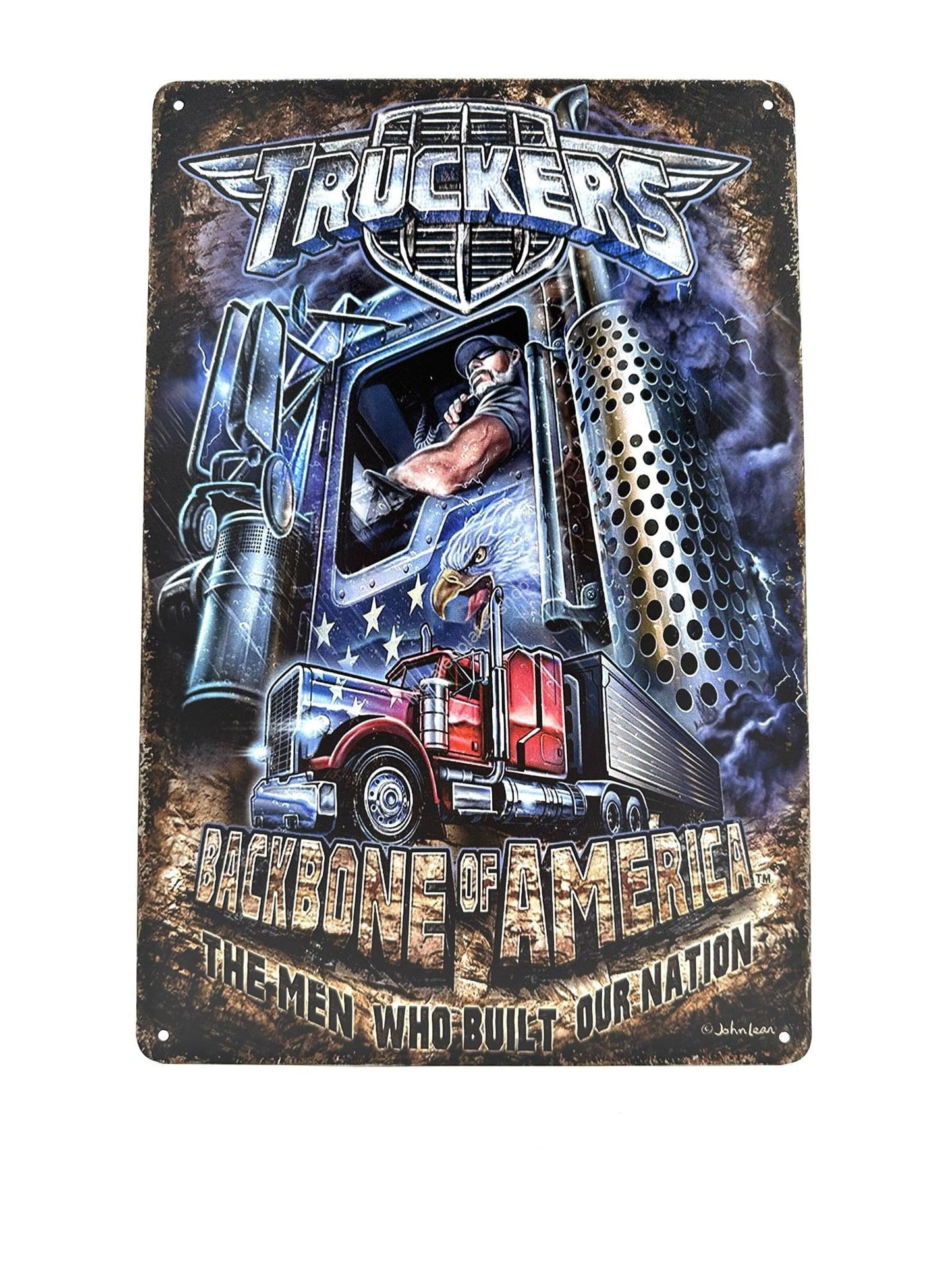 Metalen Wandbord - Vrachtwagen - Truckers - Backbone of America