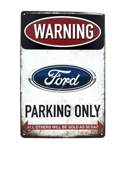 Wandschild aus Metall – Ford Parking Only – Parken