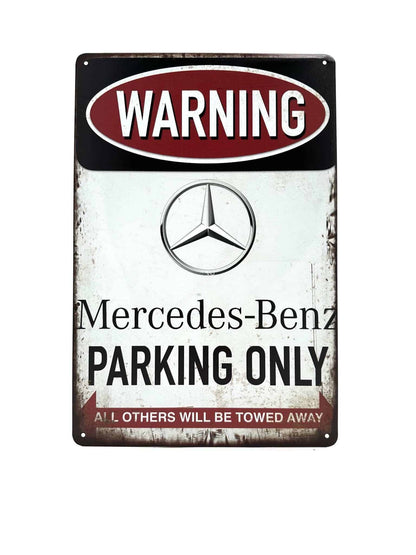 Wandschild aus Metall – Mercedes-Benz Parking Only – Parken