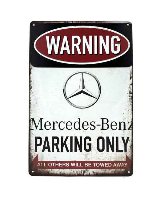 Metalen Wandbord - Mercedes-Benz Parking Only - parkeren