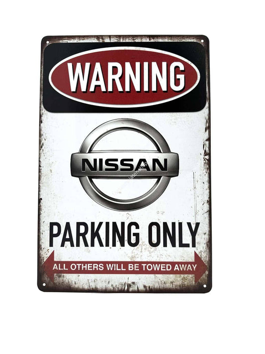 Metalen Wandbord - Nissan Parking Only - Parkeren