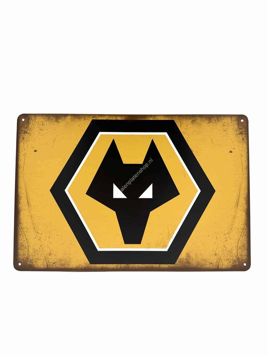 Metalen Wandbord - Wolves - Voetbal