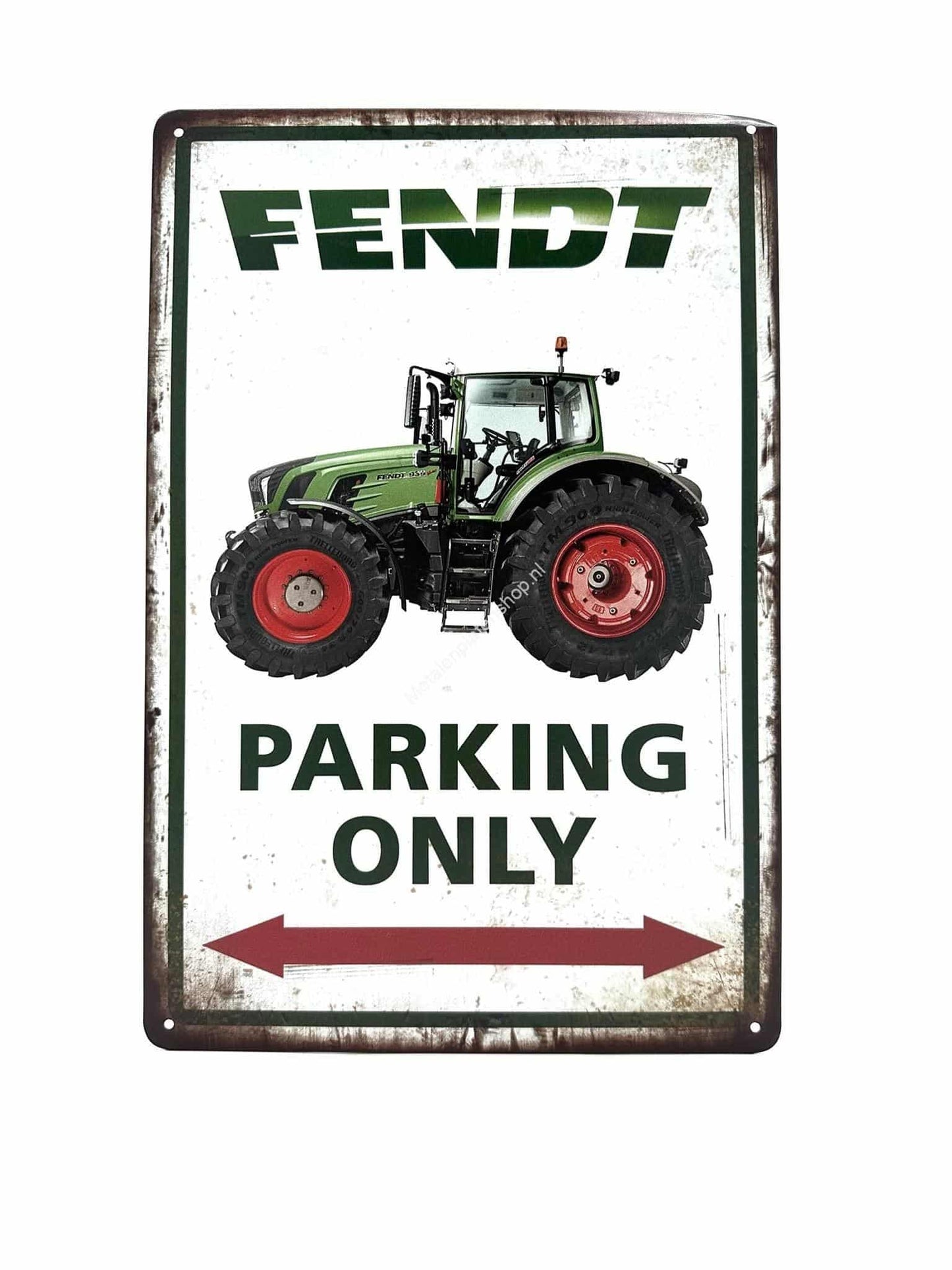 Wandschild aus Metall – Fendt Parking Only – Traktor