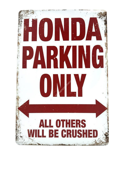 Wandschild aus Metall – Honda Parking Only – Parkplatz Nr. 2