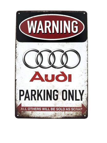 Wandschild aus Metall – Audi Parking Only – Parking