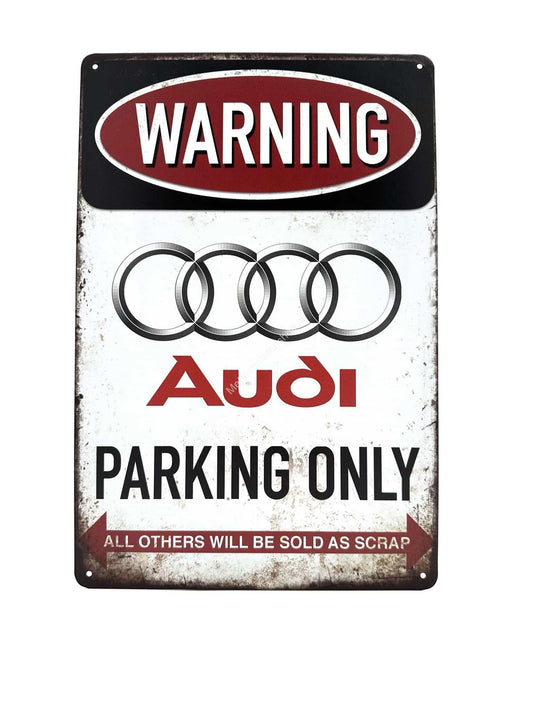 Metalen Wandbord - Audi Parking Only - Parkeren