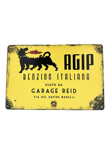 Metalen Wandbord - AGIP Benzina Italiana - Benzine