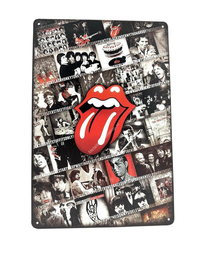 Wandschild aus Metall – Rolling Stones – Zunge – Musik