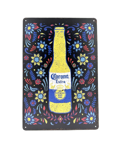 Metal Wall Sign - Corona Extra - Colorful - Bottle - Beer