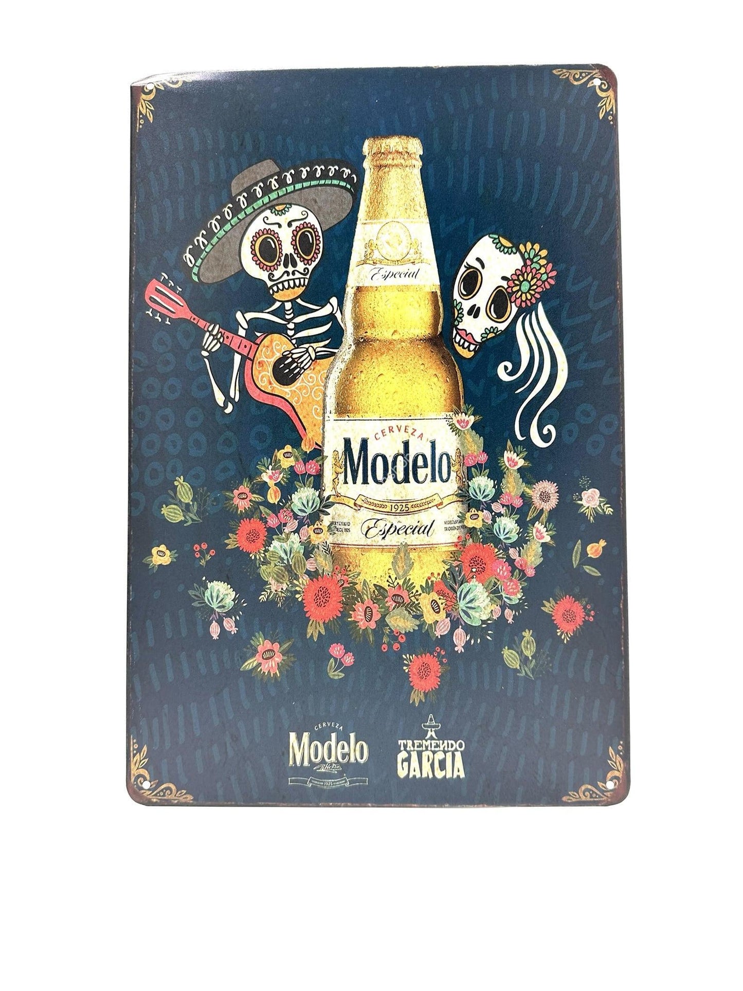 Metalen Wandbord - Modelo - Skeletten - Drank